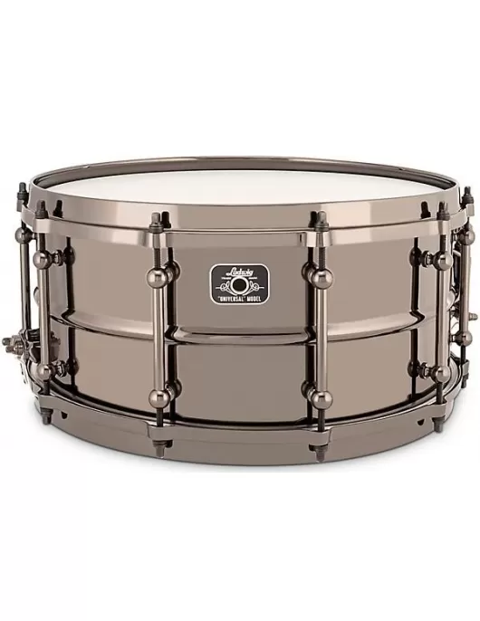 Ludwig Universal Series Black Brass Snare Drum with Black Nickel Die-Cast Hoops 14 x 6.5 in.