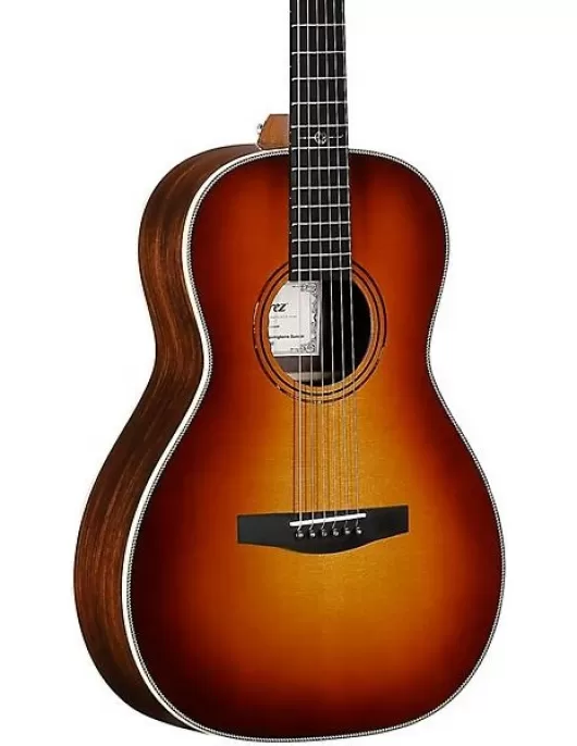 Alvarez LP70e Herringbone Laureate Series Parlor Acoustic-Electric Guitar Sunset