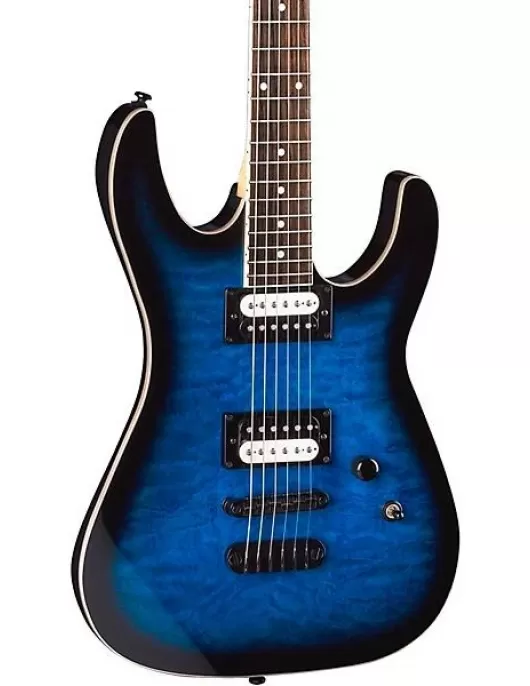 Dean MDX X Quilt Maple Electric Guitar Transparent Blue Burst