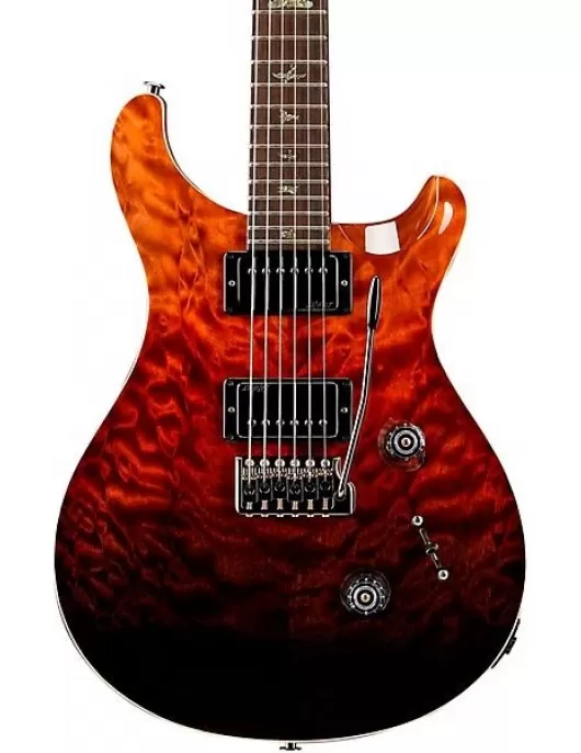 PRS Wood Library Custom 24 Electric Guitar Fire Red Gray Black Fade
