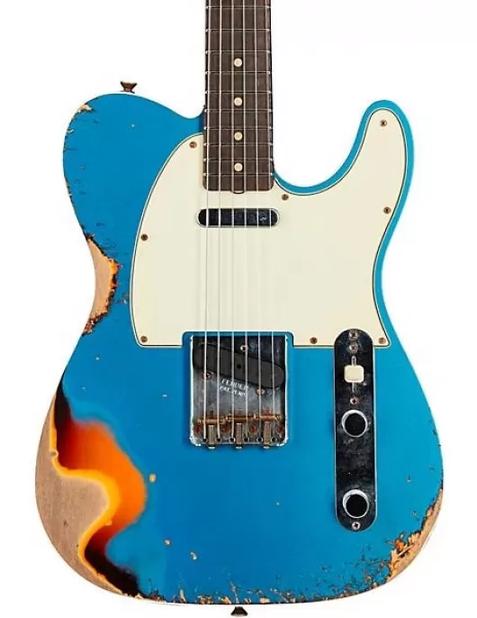 Fender Custom Shop 1960 Telecaster Custom Relic Electric Guitar Aged Lake Placid Blue over 3-Color Sunburst