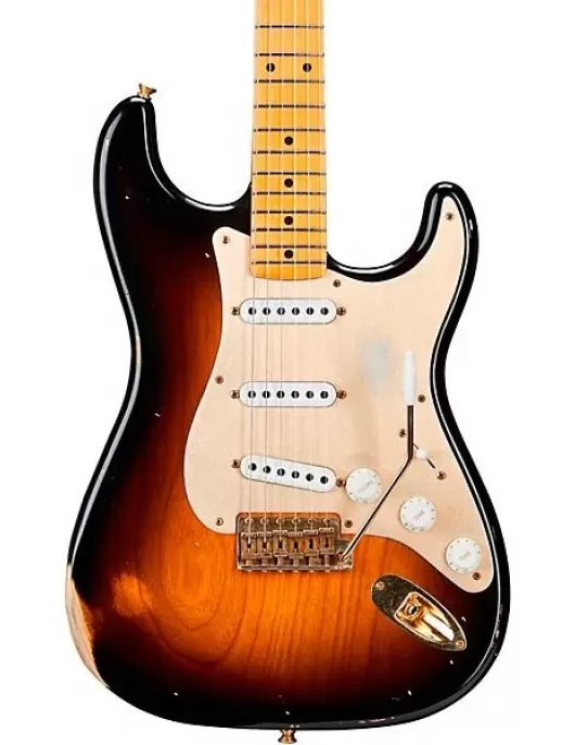 Fender Custom Shop Limited Edition 55 Stratocaster Relic Gold Hardware Electric Guitar Wide Fade 2-Color Sunburst