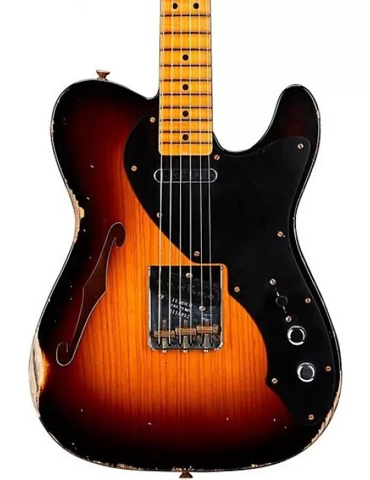 Fender Custom Shop Limited-Edition Blackguard Telecaster Thinline Relic Electric Guitar Wide Fade 2-Color Sunburst